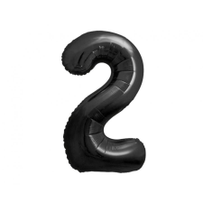 Fekete 2-es B&C Matt Black szám fólia lufi 85 cm party kellék