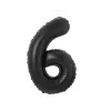  Fekete 6-os B&C Matt Black szám fólia lufi 85 cm