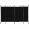  Fekete 6-paneles paraván 240 x 180 cm