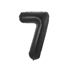  Fekete 7-es B&C Matt Black szám fólia lufi 85 cm party kellék