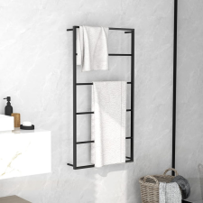 Fekete acél törölközőtartó 60 x 10 x 116 cm fürdőszoba kiegészítő