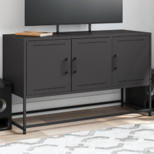  fekete acél TV-szekrény 100,5x39x60,5 cm bútor