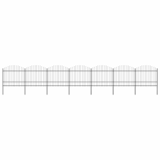  Fekete acélkerítés lándzsás tetejű szegéllyel 1248 x 175 cm építőanyag