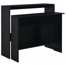  Fekete bárasztal 2 asztallappal 130 x 40 x 120 cm bútor