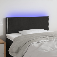 fekete bársony LED-es fejtámla 100x5x78/88 cm ágy és ágykellék