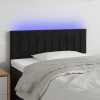  fekete bársony LED-es fejtámla 80 x 5 x 78/88 cm