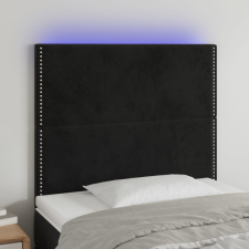  Fekete bársony LED-es fejtámla 90x5x118/128 cm ágy és ágykellék
