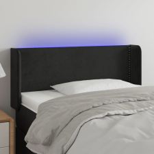 fekete bársony LED-es fejtámla 93 x 16 x 78/88 cm ágy és ágykellék