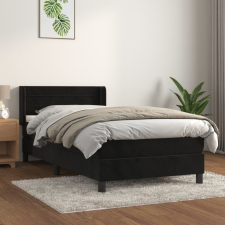 fekete bársony rugós ágy matraccal 100 x 200 cm ágy és ágykellék