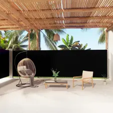  Fekete behúzható oldalsó napellenző 180 x 1000 cm kerti bútor
