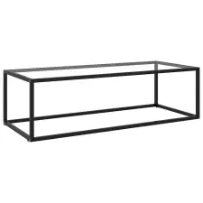  Fekete dohányzóasztal edzett üveggel 120 x 60 x 35 cm bútor