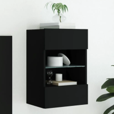  fekete fali TV-szekrény LED-világítással 40x30x60,5 cm bútor