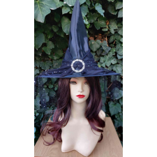  FEKETE, fátylas, csatos Farsangi Halloween Boszorkány Kalap Jelmez kiegészítő jelmez