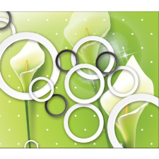  Fekete-fehér ösvény és körök öntapadós tapéta, 200 x 150 cm tapéta, díszléc és más dekoráció