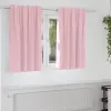  Fekete Függöny Gyűrűkkel 2 pcs Babarózsaszín 140 x 140 cm