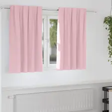  Fekete Függöny Gyűrűkkel 2 pcs Babarózsaszín 140 x 140 cm lakástextília