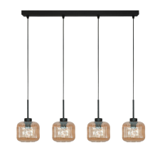  FEKETE FÜGÖS MENNYEZETI LÁMPA, BOROSTYÁN ÜVEG LÁMPABÚRA, BEKA AMBER 15-011 világítás