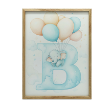  FEKETE KERETBEN 30x40 CM B-BETŰ FALI PLAKÁT LÉFIGALONOKKAL grafika, keretezett kép