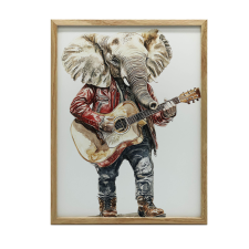  FEKETE KERETES FALI PLAKÁT ELEFÁNT MELODY 50x70 CM grafika, keretezett kép