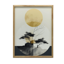 FEKETE KERETES FALI PLAKÁT HARMÓNIA TERMÉSZET 70X100 CM MATT PAPÍR grafika, keretezett kép