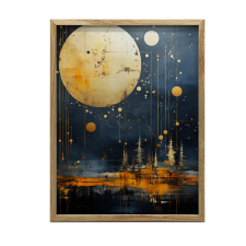 FEKETE KERETES FALI PLAKÁT INDUSTRIAL DREAM TÁJ 50x70 CM grafika, keretezett kép