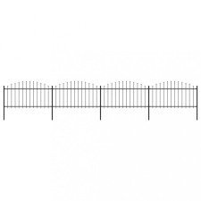 Fekete lándzsahegy tetejű acélkerítés (1,25-1,5) x 6,8 m kerti dekoráció