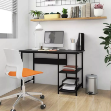  Fekete MDF és fém számítógépasztal 105 x 50 x 72 cm íróasztal