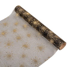  Fekete mintás dekor tekercs 35x200cm dekorációs kellék