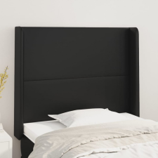  Fekete műbőr fejtámla szárnyakkal 83x16x118/128 cm ágy és ágykellék