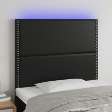  Fekete műbőr LED-es fejtámla 80x5x118/128 cm ágy és ágykellék