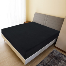 fekete pamutdzsörzé gumis lepedő 140 x 200 cm lakástextília