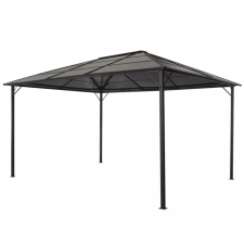  fekete pavilon alumínium tetővel 4 x 3 x 2,6 m kerti bútor
