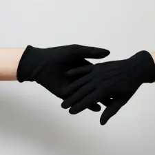  Fekete pincérkesztyű, felszolgálókesztyű védőkesztyű