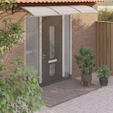  fekete polikarbonát ajtóelőtető 300 x 100 cm kerti bútor