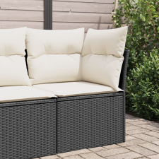  fekete polyrattan kerti sarokkanapé párnával kerti bútor