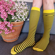  FEKETE-SÁRGA CSÍKOS TÉRDZOKNI 50 DEN női zokni