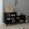  Fekete szerelt fa cipősszekrény 102x36x60 cm