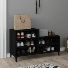  Fekete szerelt fa cipősszekrény 102x36x60 cm bútor