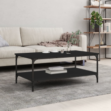 fekete szerelt fa dohányzóasztal 100 x 55 x 40 cm bútor