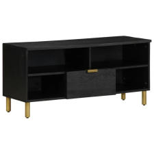  fekete szerelt fa TV-szekrény 100 x 33 x 46 cm bútor