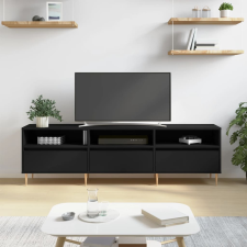  Fekete szerelt fa TV-szekrény 150 x 30 x 44,5 cm bútor