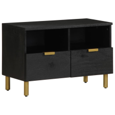  fekete szerelt fa TV-szekrény 70 x 33 x 46 cm bútor