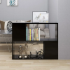  Fekete szerelt fa TV-szekrény 80 x 24 x 63 cm