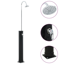 Fekete szolárzuhany 214 cm 20 L kerti zuhany