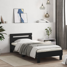  fekete szövet ágykeret fiókokkal 75x190 cm ágy és ágykellék