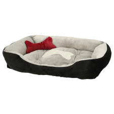 Fekete-szürke kutya és macska pihenőágy 60 x 45 x 15 cm szállítóbox, fekhely kutyáknak