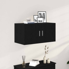  Fekete tölgy színű szerelt fa faliszekrény 80 x 39 x 40 cm bútor