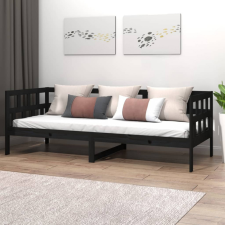  fekete tömör fenyőfa kanapéágy 80x200 cm ágy és ágykellék
