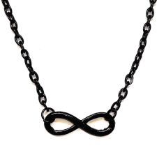  Fekete Végtelen medál fekete színű lánccal nyaklánc