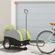  Fekete-zöld vas kerékpár-utánfutó 45 kg kerékpár utánfutó